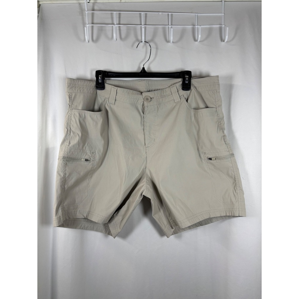 Eddie Bauer Womens 18W Khaki Nylon Stretch Hiking Cargo Shorts EBW12SH305